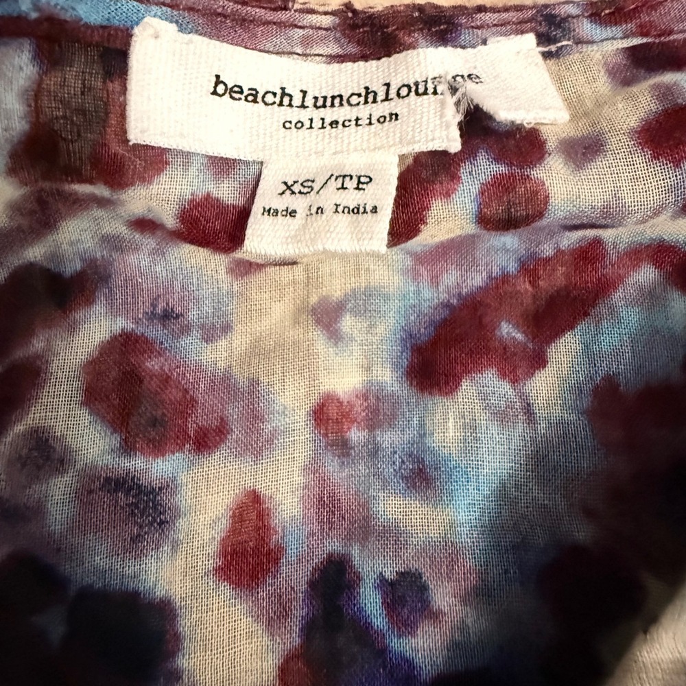 Beachlunchlounge Long Sleeve Button Up Blouse Abstract Print Size X Small - Picture 7 of 10